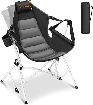 VIVOHOME Hammock Camping Chair, Portable Outdoor Swinging Rocking Chairs for Adults with Adjustable Pillow, Back and Height for Travelling, Backyard, Patio, Supports 400 lbs, 600D Breathable Mesh on Amazon.ae - Price Tracker