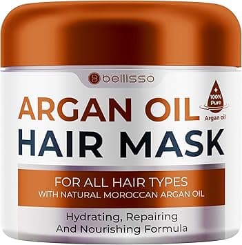 BELLISSO Moroccan Argan Oil Hair Mask - Deep Moisturising Conditioner Treatment for Damaged Dry Hair - Hydrating Product, Split End Moisturiser on Amazon.ae - Price Tracker