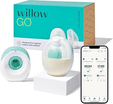 Willow Go - Hands Free Breast Pump - Wearable Breastfeeding Pump - Portable, Electric, Cordless, & 9 Levels of Hospital Grade Suction Strength - Postpartum Essentials - Double Breast Pump على Amazon.ae - متتبع الأسعار