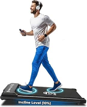 RIGID FITNESS Under Desk 10% Incline Walking Treadmill, Portable Jogging Pad with Remote Control, Space-Saving Design, Easy Setup for Home & Office, Max Load 100kg, Speed 8km/h, with FitShow Track App on Amazon - Best Deal Finder