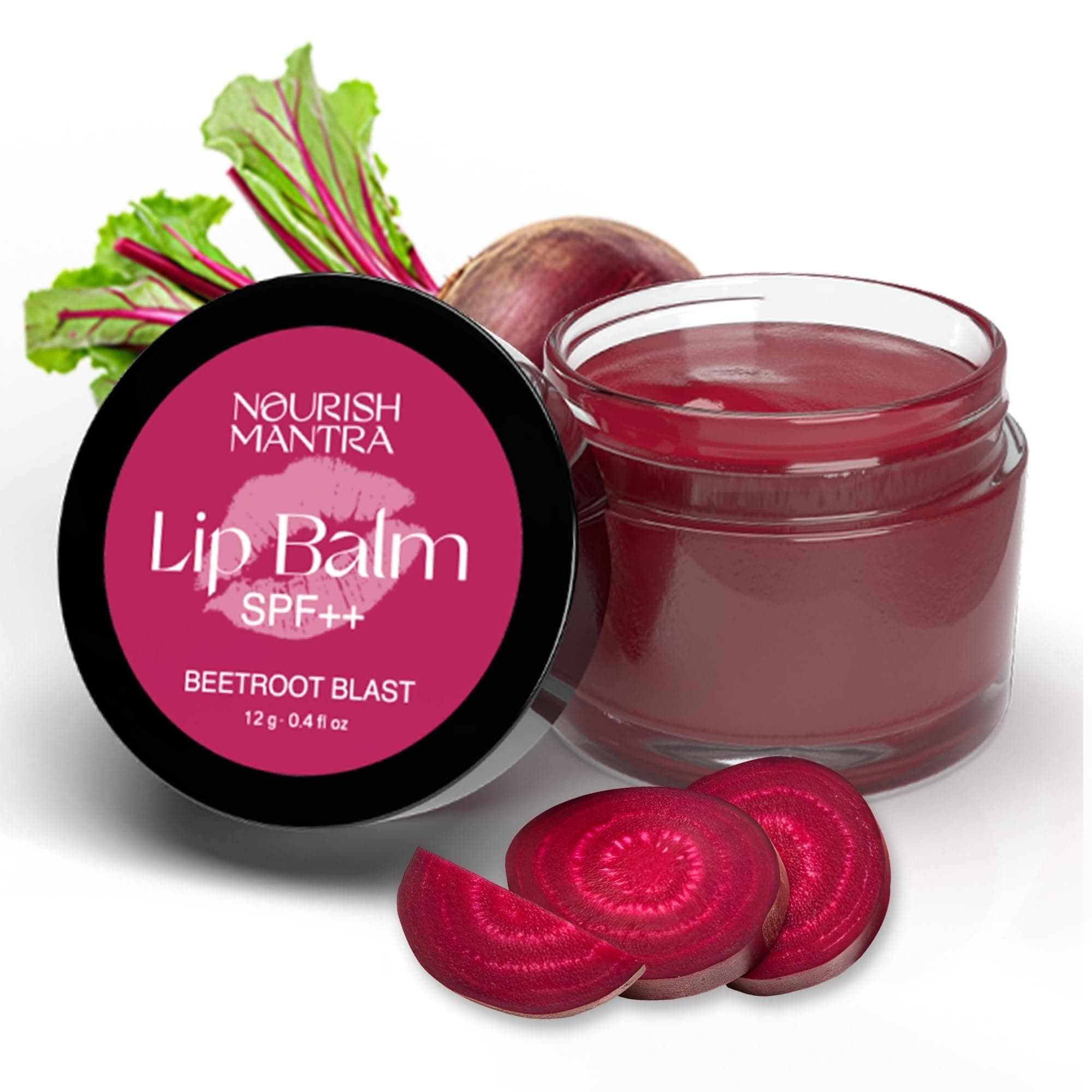 NOURISH MANTRA - Beetroot Blast Lip Balm with SPF | Made with Olive oil, Vitamin E and Avocado Oil | For Dry, Chapped & Dark Lips | Best for Women and Men | 12g, Pack of 1 Pink, red on Amazon.ae - Price Tracker