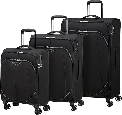 American Tourister Poproll 3-Piece Soft Luggage Suitcase Set (Hand Luggage, Medium, Large), Lightweight, Black on Amazon - Best Deal Finder