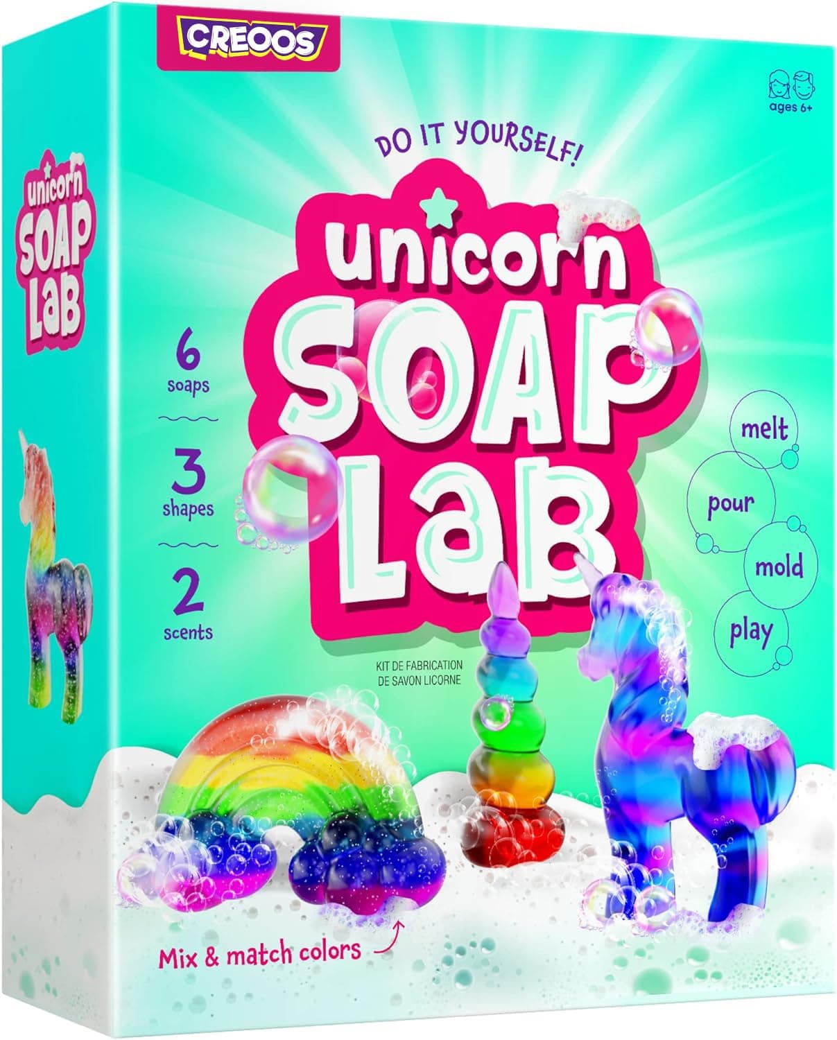 Creoos Unicorn Soap Making Kit for Kids Arts and Crafts Diy Kits 3 Soap Molds with Colors Scent Make Your Own Soap Unicorn Gifts Toys for Girls Crafts STEM Science Gift for Kids Activities Boys Girl on Amazon.ae - Price Tracker