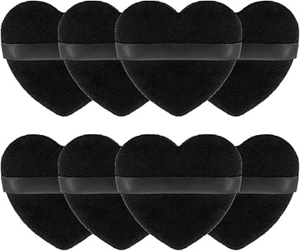 8 Pieces Heart Shape Powder Puffs Face Cosmetic Powder Puff Washable Reusable Soft Plush Powder Sponge Makeup Foundation Sponge for Face Body Loose Powder Wet Dry Makeup Tool, Black on Amazon.ae - Price Tracker