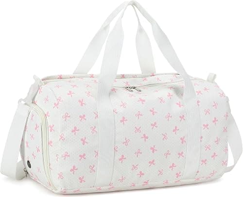 Duffle Bag for Gym Sports Women Girls Workout Travel Bag Weekender with Shoe Compartment and Wet Pocket على Amazon.ae - متتبع الأسعار
