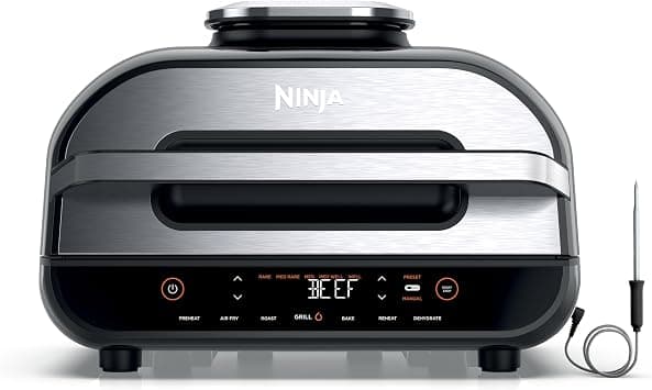 Ninja Foodi MAX Health Grill and Air Fryer, 6 Cooking Functions, Cyclonic Air Technology, Temperature Control, 3.8 L, Grey/Silver, AG551ME, 2 Years Warranty on Amazon.sa - Price Tracker