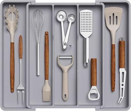 Lifewit Utensil Organizer for Kitchen Drawers, Expandable Utensil Tray on Amazon.ae - Price Tracker
