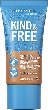 Rimmel KIND & FREE Skin Tint - Moisturising Foundation - With Vitamins E & B5 - Kind To Animals & Vegan - 30 ml, shade 210 Golden Beige on Amazon.ae - Price Tracker
