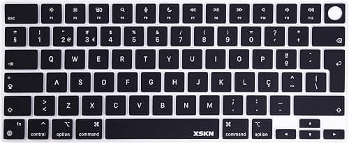 XSKN Portuguese Black EU Version Keyboard Cover Skin for 2026-2021 MacBook Pro 14 16 inch MacBook Air 13 15 inch with M5/M4/M3/M2/M1 and MacBook Neo على Amazon.ae - متتبع الأسعار