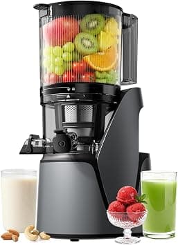 EanOruus Juicer Machines, 3-in-1 Cold Press Juicer with 6.5" Extra Large Chute, 100oz Large Capacity, AC Motor, Makes Juice, Nut Milk & Sorbet, Premium Gray on Amazon.ae - Price Tracker