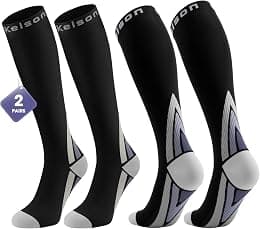 (2 Pairs) Compression Socks/Stockings for Men & Women,Speed Up Recovery Best Graduated Athletic Fit for Travel, Running, Nurses,Shin Splints, Flight & Maternity Pregnancy. Boost Stamina, Circulation - متتبع أسعار Amazon.sa