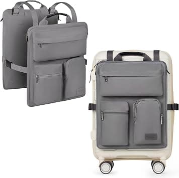 BAREFOOT CARIBOU Over Luggage Organizer, 16 Inch Laptop Sleeve | Slides over carry on suitcase handle, storage pockets, adjustable straps, lightweight nylon, travel accessories bag على Amazon.ae - متتبع الأسعار