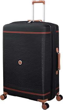 it luggage Checked-Large | Hard Shell Travel Bag Suitcases | Lightweight Trolley Luggage Bag with 8x 360° Spinner Wheels (165 Litres, Lightweight) (Black, Checked-Large 31") on Amazon - Best Deal Finder