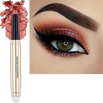 Orange Copper Eyeshadow Stick Makeup Cream Glitter Shimmer Bronze Eyeshadow Pencil Hypoallergenic Waterproof Long Lasting Eye Shadow Highlighter Eye Liner Pen Multi-Dimensional Eyes Look on Amazon.ae - Price Tracker
