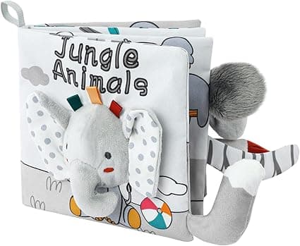 Vicloon Cloth Books, 3D Touch Feel High Contrast Cloth Book, Baby Books Toys for Baby 0-12 Months, Soft Baby Books Touch and Feel Crinkle for Infants Toddler Gifts Toy(Elephant) on Amazon.ae - Price Tracker