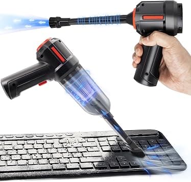 3-in-1 Computer Vacuum, Compressed Air Duster Blower, Portable Handheld Vacuum Cleaner Cordless, Rechargeable Car Hoover, Mini Keyboard Cleaner Kit, Electric Spray air can for PC, Laptop, Electronics on Amazon - Best Deal Finder