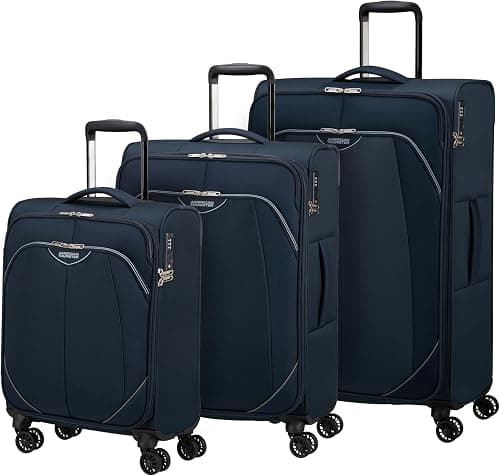 American Tourister Poproll 3-Piece Soft Luggage Suitcase Set (Hand Luggage, Medium, Large), Lightweight, Black on Amazon - Best Deal Finder