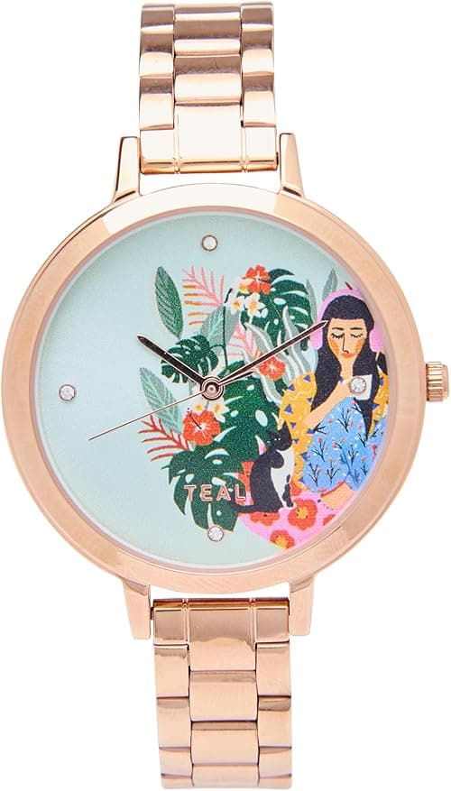 TEAL BY CHUMBAK Round Dial Analog Watch for Women|Tropic Collection| Stainless Steel Strap|Gifts for Women/Girls/Ladies |Stylish Fashion Watch for Casual/Work on Amazon.ae - Price Tracker