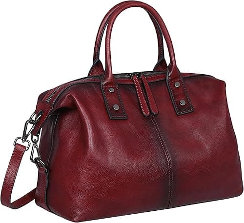 Iswee Genuine Leather Satchel Tote Bag Top Handle Handbag Designer Shoulder Bag Large Capacity Cross Body Bag on Amazon.ae - Price Tracker