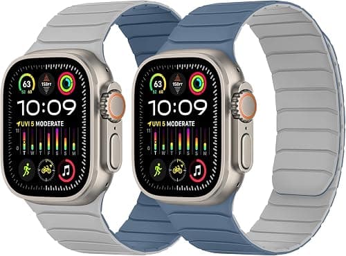 Tasikar Double Sided Wearable Magnetic Strap Compatible with Apple Watch 49mm 46mm 45mm 44mm 42mm 41mm 40mm 38mm, Soft Silicone Sport Band Loop for iWatch Ultra SE Series 10 9 8 7 6 5 4 3 2 1 on Amazon.ae - Price Tracker
