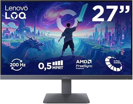 Lenovo LOQ 27-10 | 27" Full HD Gaming Monitor | 1920 x 1080 | 16:9 | 200Hz | 0.5ms Response Time | HDMI 2.1 | DisplayPort | 3-Sided Panel | AMD FreeSync Premium | Luna Grey على Amazon.ae - متتبع الأسعار