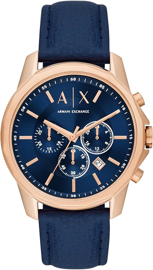Armani Exchange A|X Men's Chronograph Stainless Steel and Leather Watch (Model: A|X1723) on Amazon.ae - Price Tracker