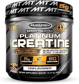 Muscletech, Essential Series, Platinum 100% Creatine, Unflavored, 14.11 oz (400 g) on Amazon.sa - Price Tracker