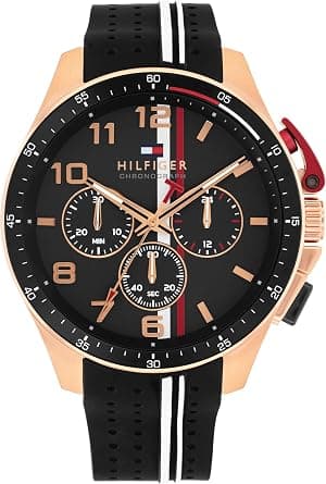TOMMY HILFIGER MEN'S BLACK DIAL BLACK SILICONE STRAP WATCH - 1710709 on Amazon - Best Deal Finder