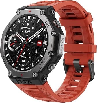 Amazfit T-Rex 3 Rugged/Military Smart Watch 48mm, 27 Day Battery, GPS (with Privacy), Offline Maps, 328 Feet Water-Resistant, 170 Fitness/Sport Modes, AI, Voice Control, for Android or iPhone, Lava on Amazon.sa - Price Tracker
