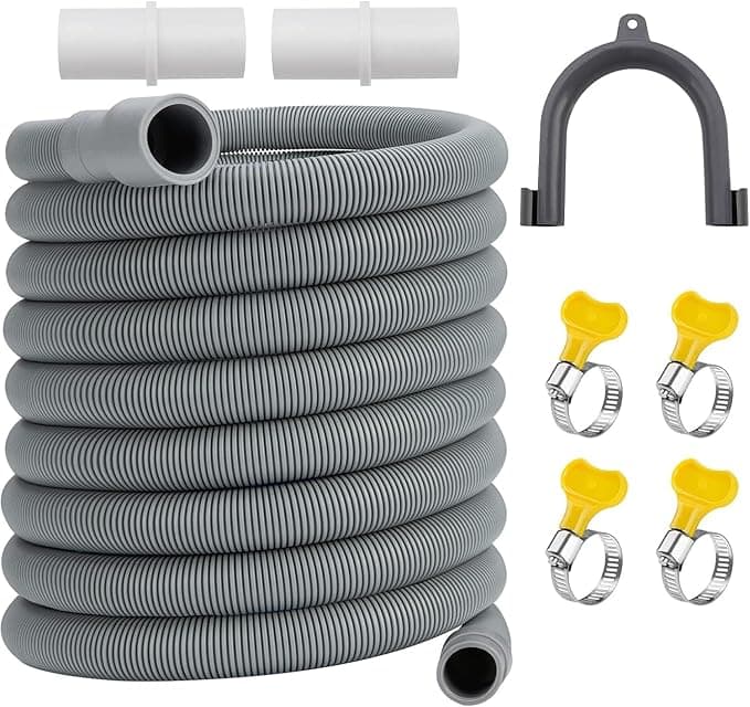 Washing Machine Drain Hose, Universal Drain Hose Extension Kit for Washer, Dishwasher, Flexible Discharge Hose for LG/GE/Samsung, Fit up to 1-1/2 Inch Drain Outlets (3M) on Amazon.ae - Price Tracker