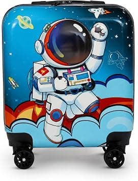 Trucare 18" Kids Hard Shell Trolley Luggage – Space Astronaut Design | ABS + PC Embossed Print Suitcase with 360° Spinner Wheels on Amazon - Best Deal Finder
