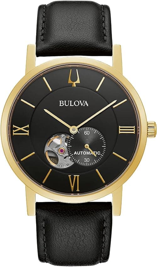Bulova Men's Classic Dress 3-Hand 21- Jewel Automatic Watch, 42 Hour Reserve, Hack Feature, Sub-Second Hand, Open Aperture Dial, Exhibition Case Back, 42mm on Amazon.ae - Price Tracker