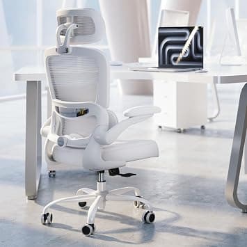 Ergonomic Desk Chair Office Chair, 330 LBS Home Mesh Office Desk Chairs with Wheels, Comfortable High Back Office Chair Gaming Chair for Long Hours (White White) on Amazon.ae - Price Tracker