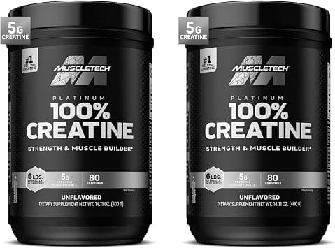 MuscleTech Platinum 100% Creatine Monohydrate Powder Pure Micronized Muscle Recovery, Helps Increase Muscle Power, Boost Strength & Enhance Performance for Men & Women,Unflavored 400 grams (Pack of 2) على Amazon.ae - متتبع الأسعار