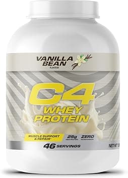 Cellucor C4 Whey Protein Powder Vanilla Bean 46 Servings 25g Protein Per Serving Zero Added Sugar Muscle Recovery Support على Amazon.ae - متتبع الأسعار