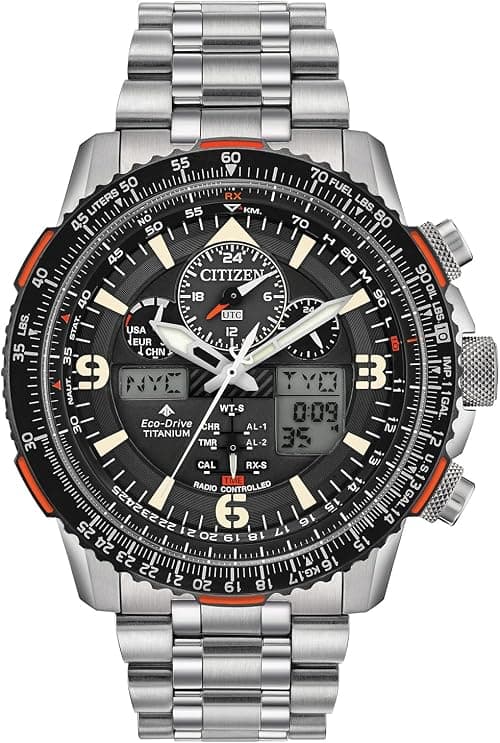 Citizen Men's Promaster Air Skyhawk Eco-Drive Pilot Watch, Atomic Timkeeping Technology, Chronograph, Power Reserve Indicator, Ana-digi Display, Luminous Hands and Markers, Anti-Reflective Crystal على Amazon.ae - متتبع الأسعار