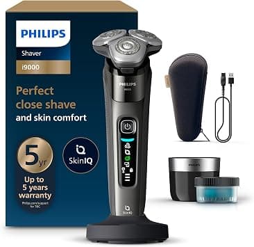 Philips Razor i9000, Electric Wet and Dry Shaver for Men with Integrated Trimmer, Dark Grey, Cleaning Station, Charging Station and Travel Case (Model X9002/30) on Amazon.ae - Price Tracker