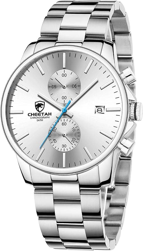 GOLDEN HOUR Fashion Business Mens Watches with Stainless Steel Waterproof Chronograph Quartz Watch for Men, Auto Date on Amazon - Best Deal Finder