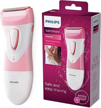 Philips Beauty SatinShave Essential Women's Wet & Dry Electric Shaver for Legs, Cordless, Pink and White, HP6306/50 على Amazon.ae - متتبع الأسعار