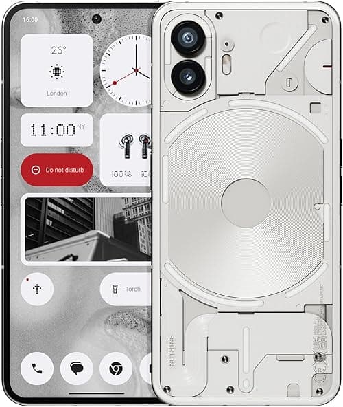 Nothing Phone (2) 12+256, Glyph Interface, Nothing OS 2.0, 50MP dual camera, 6.7” LTPO AMOLED screen, 4700 mAh battery, waterproof, 5G Android smartphone, White, Middle East Version on Amazon.ae - Price Tracker