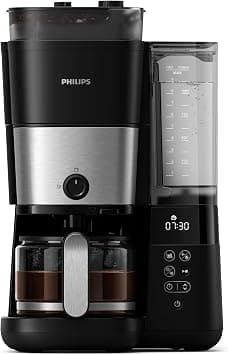 Philips All-in-One Brew Drip Coffee Maker With Built-in Grinder | 1.25L Glass Jug, Up to 15 Cups, Auto Shut-Off, Time Controlled Brewing Program, Duo Beans Container, Black/Silver, HD7900/50 - Amazon.sa Price Tracker