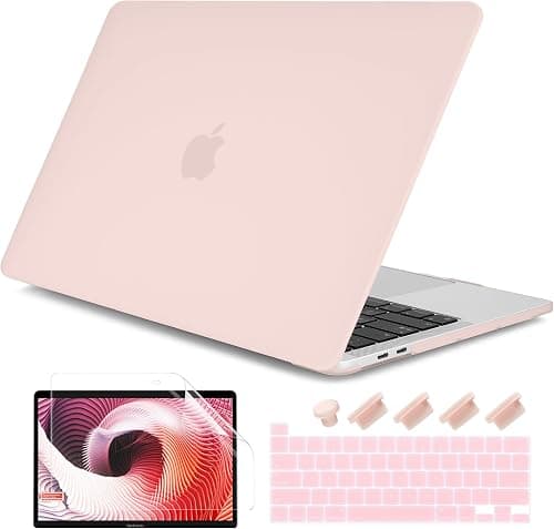 DONGKE for MacBook Pro 13 inch Case 2023 2022 2021 2020 Release Model: A2338 M2/M1 A2289 A2251 with Touch Bar & Touch ID, Frosted Matte Plastic Hard Shell Case & Keyboard Cover, Chalk Pink on Amazon.ae - Price Tracker