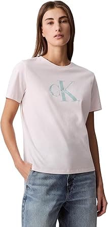 Calvin Klein womens Monogram Logo Crewneck T-shirt Monogram Logo Crewneck T-shirt (pack of 1) on Amazon.ae - Price Tracker