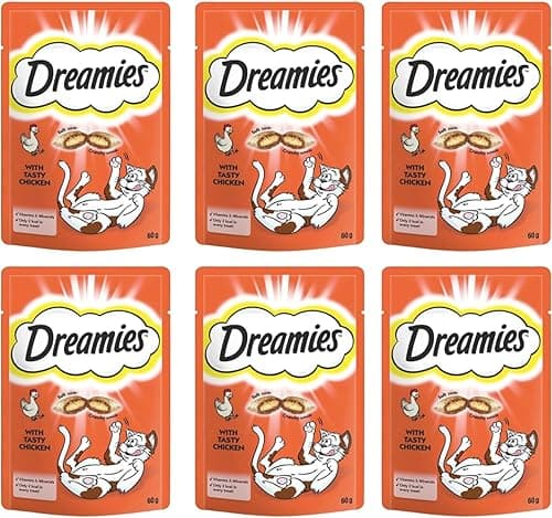 Dreamies Cat Treats with Tasty Chicken, 60g Cat Treats, Crunchy on the Outside, Soft on the Inside Chicken Cat Treat - Pack of 6 on Amazon.ae - Price Tracker