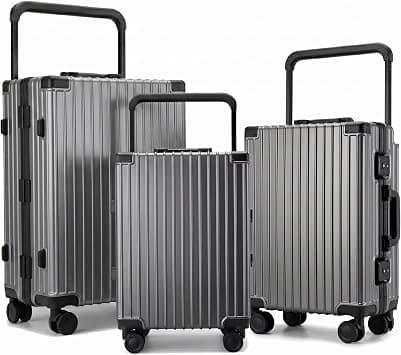 Classic 3-Piece Travel Luggage Set 20/24/28 Inch Dark Grey ABS Hard Shell Suitcases with Secure Travel Lock, Durable Spinner Wheel Gear for Long Overseas Family Vacations & Eid Travel on Amazon - Best Deal Finder