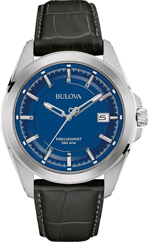 Bulova Men's Quartz Stainless Steel and Black Leather Dress Watch (Model: 96B257), One Size on Amazon.ae - Price Tracker