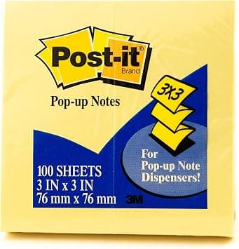 Post-it Pop-up Yellow Notes R330 3 in x 3 in (76 x 76 mm), 100 sheets/pad | Yellow color | Z-Notes | To use with dispenser | Sticky Notes | For Note Taking, To Do Lists | Clean Removal | Recyclable on Amazon - Best Deal Finder