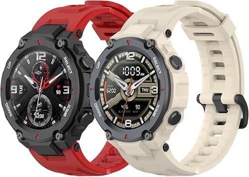 SenMore 2 Pieces Strap Compatible with Amazfit T-Rex/Amazfit T-Rex Pro, Waterproof and Breathable Soft Silicone Replacement Sports Bracelet for Amazfit T-Rex/T-Rex Pro. on Amazon - Best Deal Finder