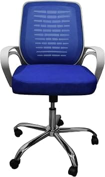 Splendor Office Furniture Swivil Blue Modern Mesh Office Chair, Height Adjustable, Tilting Seat, Lumbar Support, Chrome Finish على Amazon.ae - متتبع الأسعار