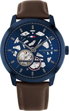 Tommy Hilfiger Men's Automatic Watch, Stainless Steel Bracelet, Water Resistant 5 ATM, Modern Stylish Timepiece, Gift for Him, 43mm on Amazon - Best Deal Finder